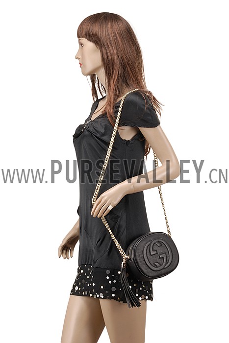 Gucci Soho Leather Mini Chain Bag Black 607941