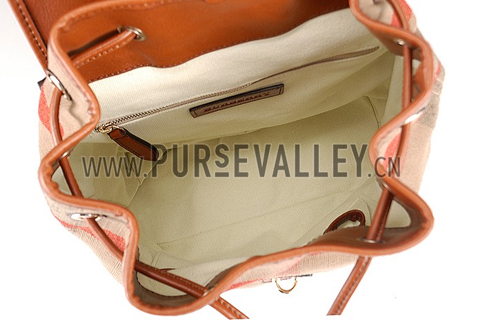 Burberry Canvas Check Backpack Honey Tan 608278