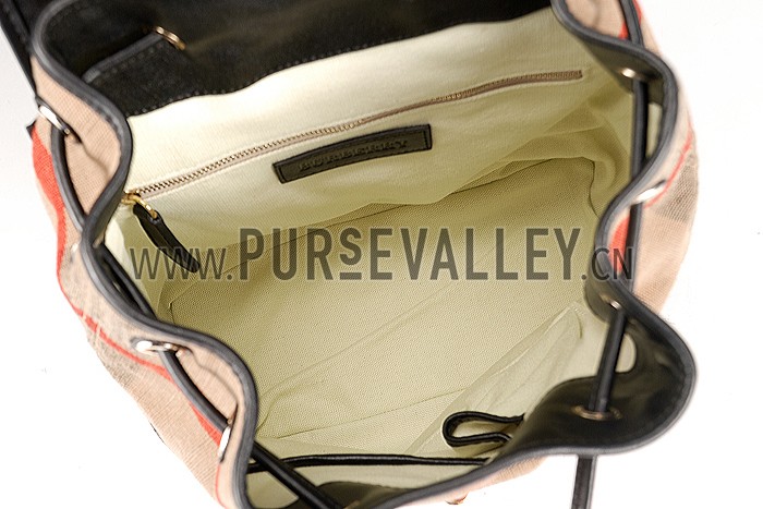 Burberry Canvas Check Backpack Honey Black 608280