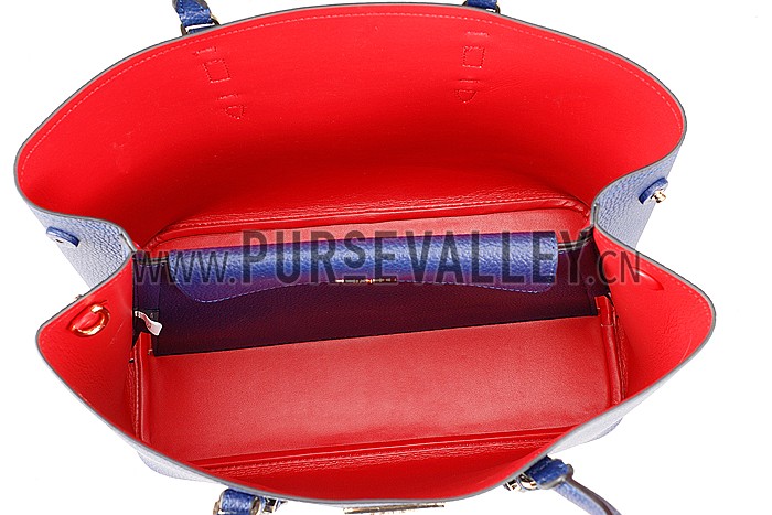 Prada Saffiano Soft Double Bag Blue