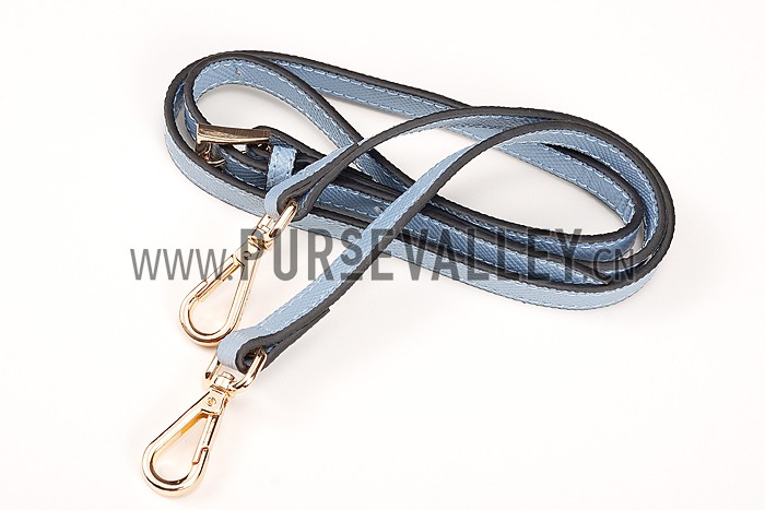 Prada Saffiano Double Tote Light Blue