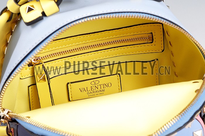 Valentino RockStud Blue/Pink/Yellow Backpack