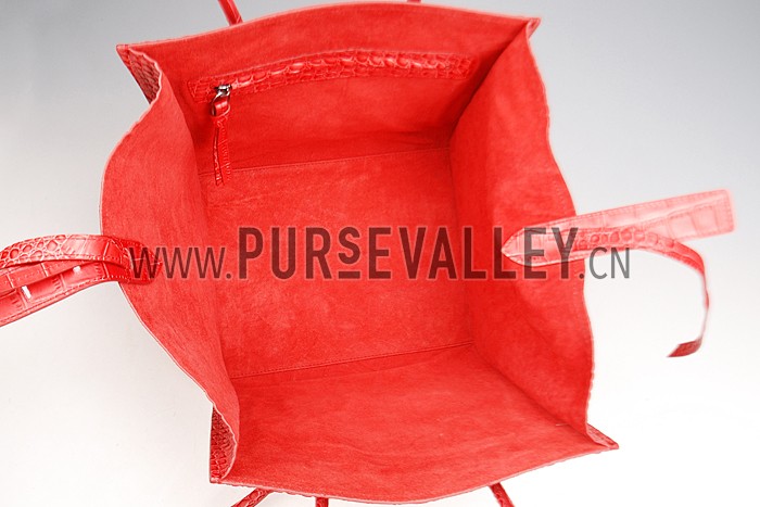 Celine Phantom Medium Red Crocodile Leather