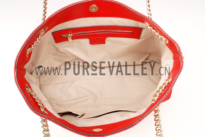 Gucci Soho Studded Shoulder Bag Light Red