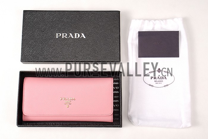 Prada Saffiano Leather Pink Wallet