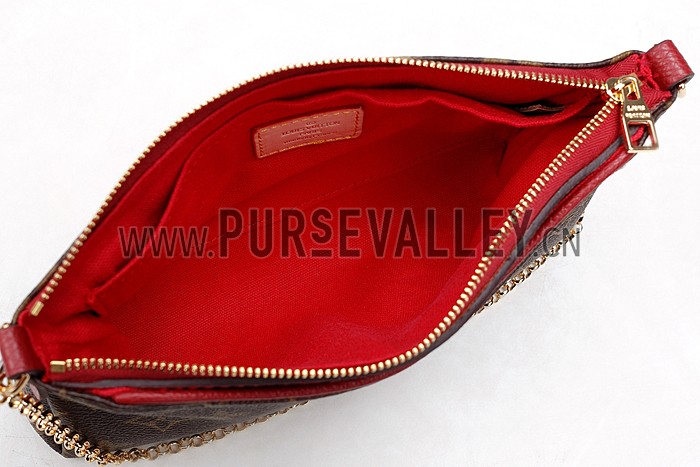 Louis Vuitton Monogram Pallas Clutch Dark Red 18926643