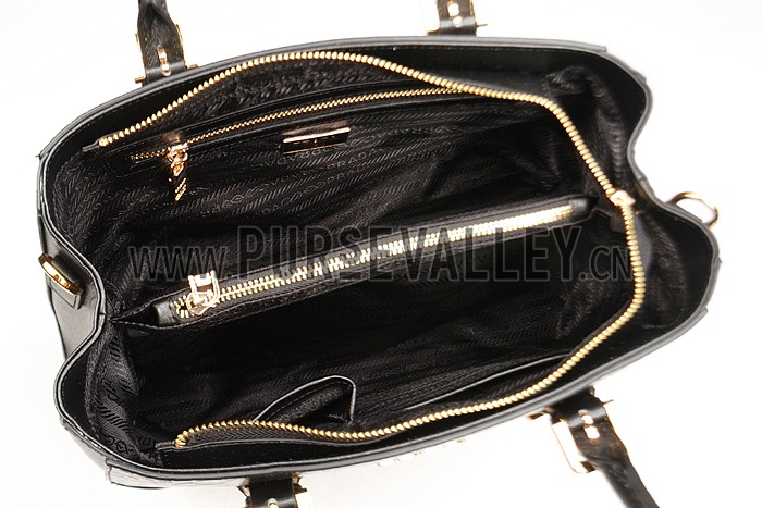 Prada Crocodile Leather Shoulder Bag Black