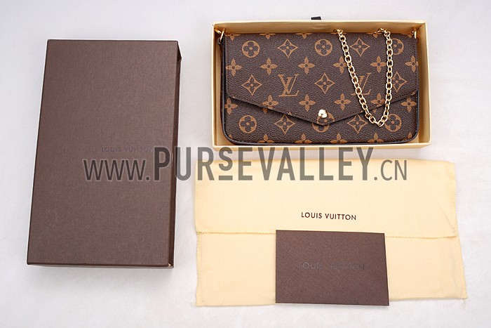 Louis Vuitton Monogram Felicie Chain Wallet Black 18926649