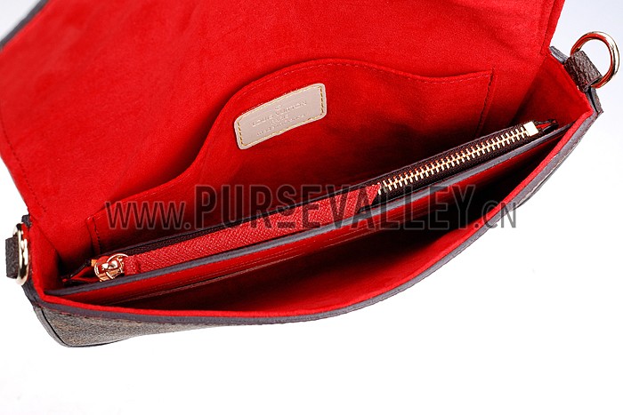 Louis Vuitton Monogram Felicie Chain Wallet Red 18926650