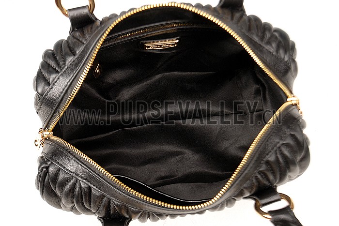 Miu Miu Matelasse Top Handle Large Black