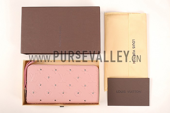 Louis Vuitton Empreinte Zippy Wallet With Studs Light Pink