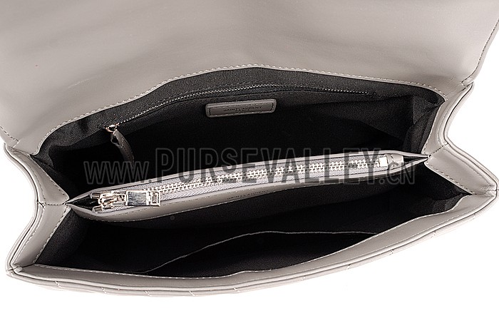 Saint Laurent College Matelasse Large Bag Grey