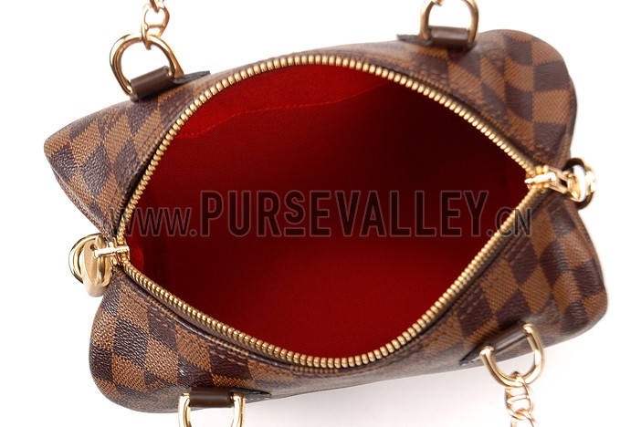 Louis Vuitton Damier Ebene Speedy 25 Bag With Chain Shoulder Strap