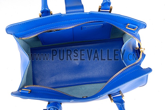 Saint Laurent Monogram Cabas Small Leather Bag Blue