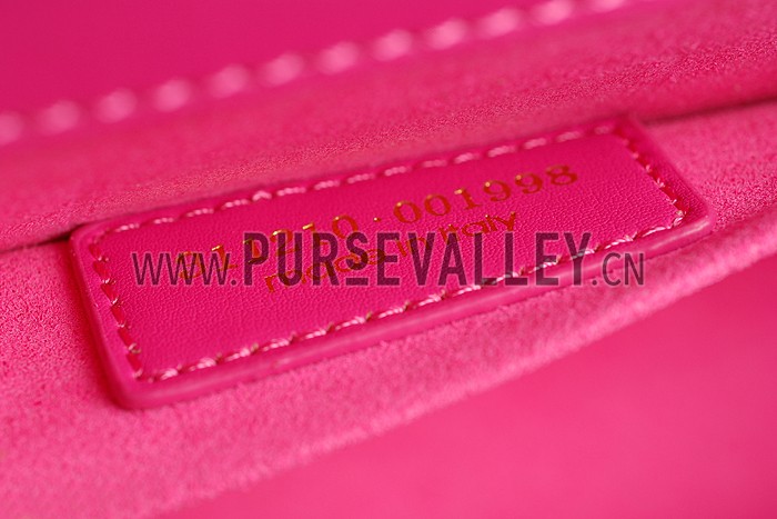 YSL Classic Y Clutch Fuchsia Leather 608318