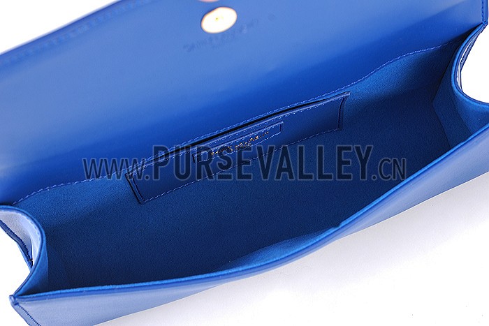 Saint Laurent Classic Monogram Clutch Blue 608322