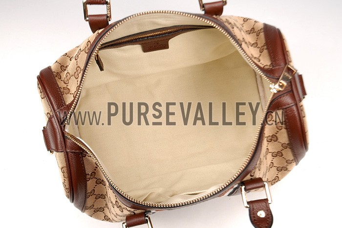 Gucci Vintage Web Boston Bag Brown