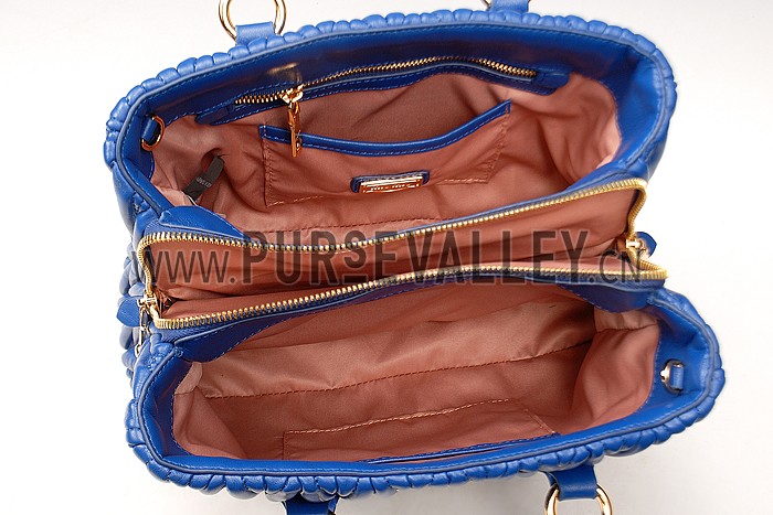 Miu Miu Matelasse Tote Blue