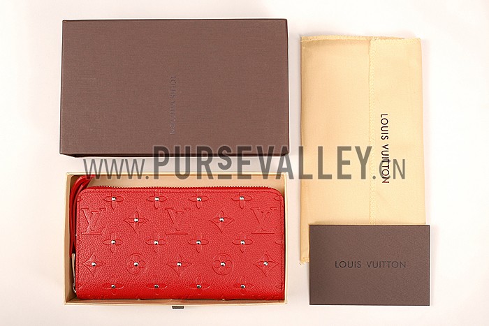 Louis Vuitton Empreinte Zippy Wallet With Studs Red