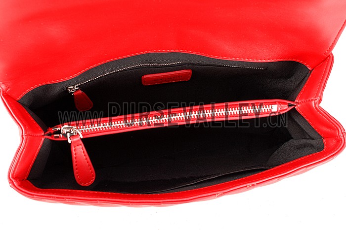 Saint Laurent College Matelasse Large Bag Red