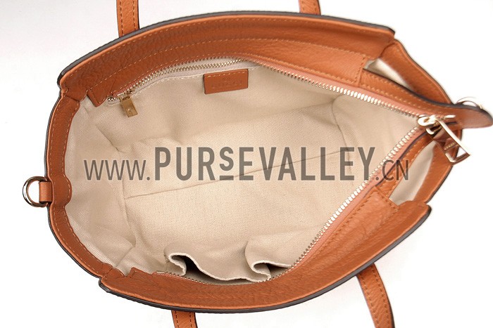 Gucci Swing Tan Leather Tote Small