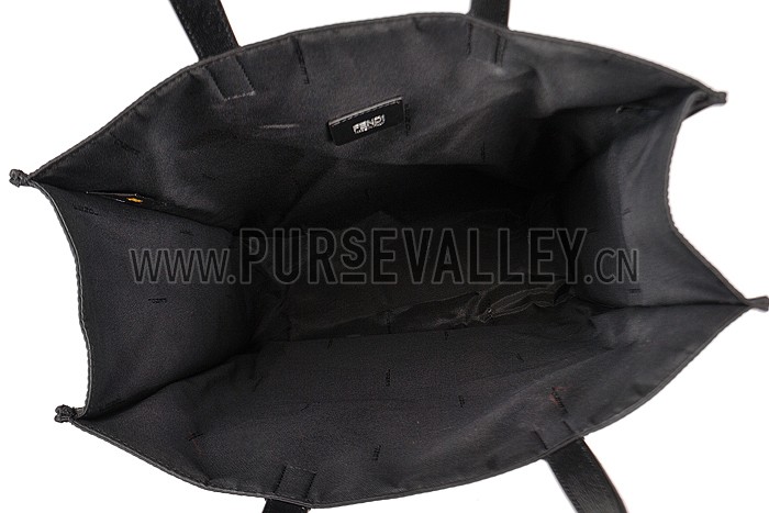 Fendi Eyes Monster Black Shopping Tote Bag