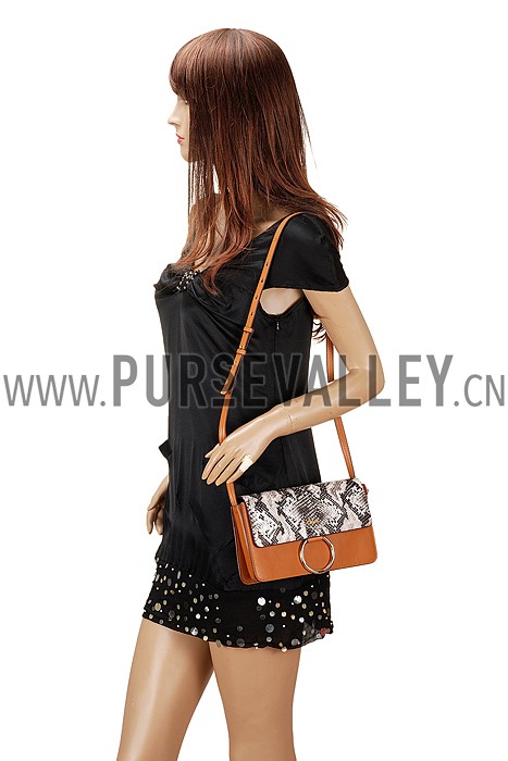 Chloe Faye Small Bag Tan and Python Pattern