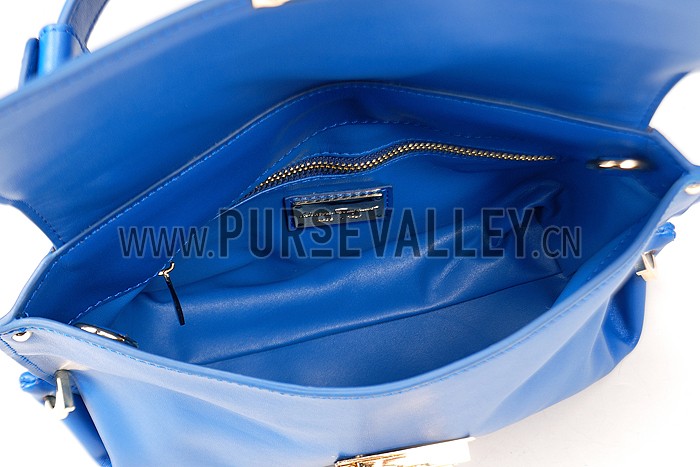 Salvatore Ferragamo Sofia Mini Leather Tote Blue