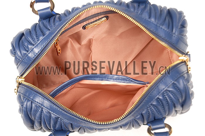 Miu Miu Matelasse Top Handle Large Dark Blue