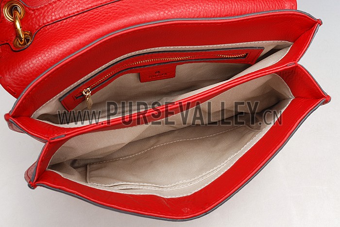 Gucci Marmont Leather Shoulder Bag Red