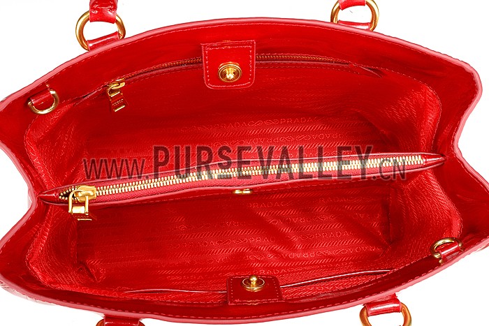 Prada Classic Patent Leather Satchel Red