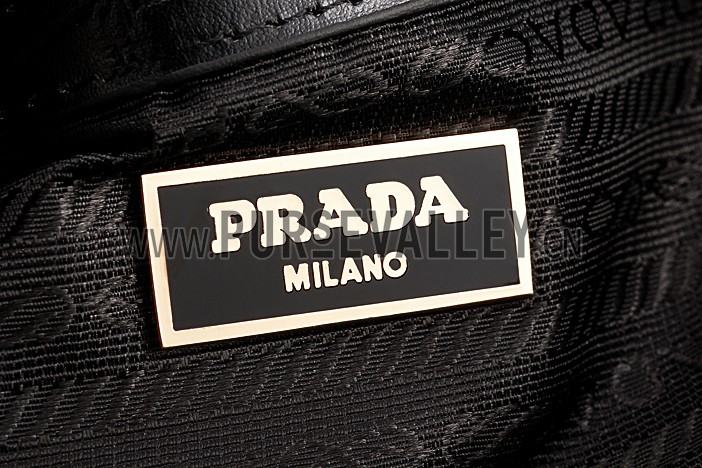 Prada Promenade Black And Red Small Crocodile Bag