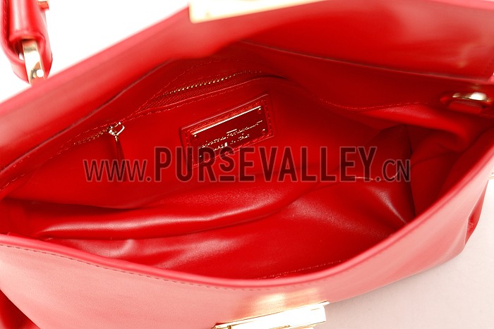 Salvatore Ferragamo Sofia Mini Leather Tote Red