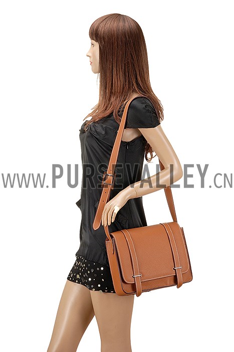 Hermes Man Messenger Large Tan Bag