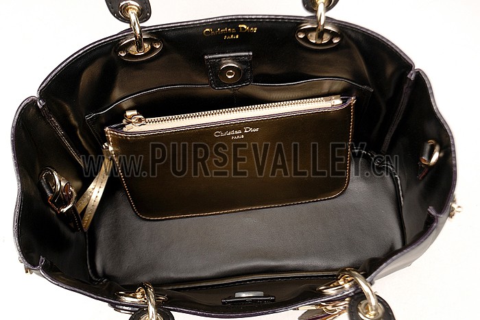 Diorissimo Medium Light Gold and Black City Bag