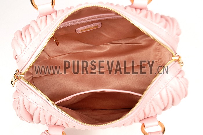 Miu Miu Matelasse Top Handle Large Light Pink