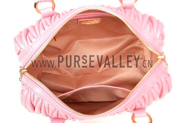 Miu Miu Matelasse Top Handle Large Pink