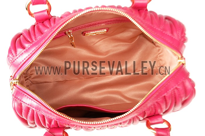 Miu Miu Matelasse Top Handle Large Rose Pink