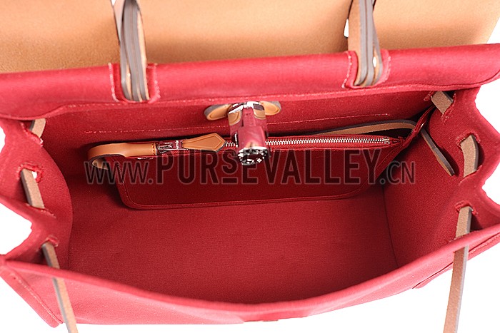 Hermes Herbag Dark Red