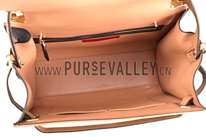 Valentino Viva Valentino Fabric Single Handle Bag Tan
