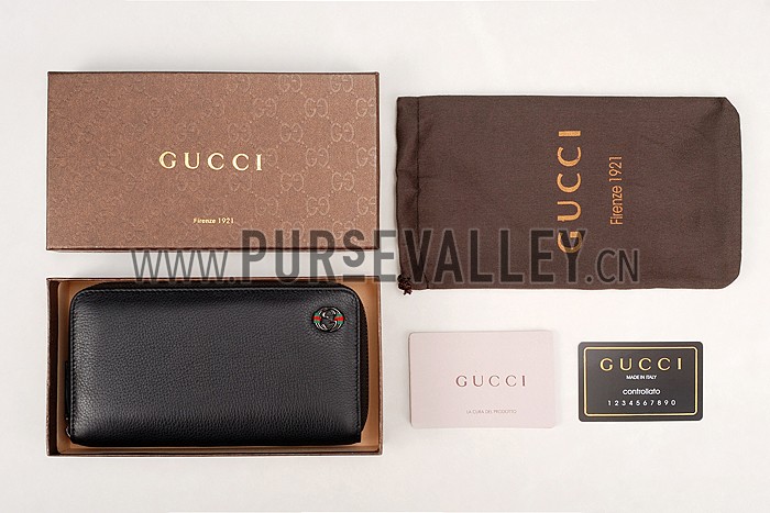 Gucci Wallet With Interlocking G Metal Detail Black