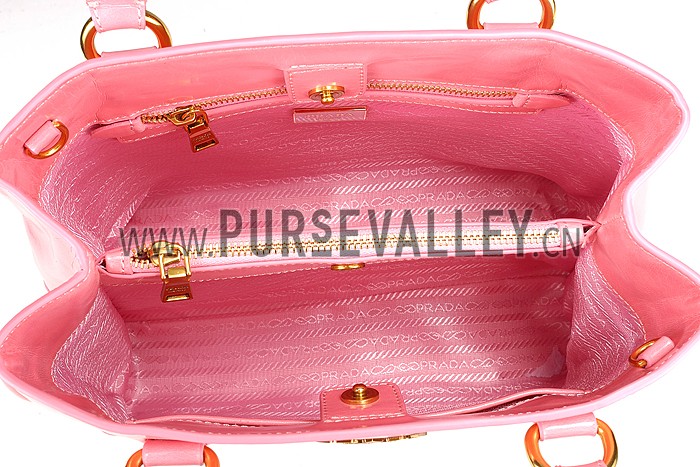 Prada Classic Patent Leather Satchel Pink