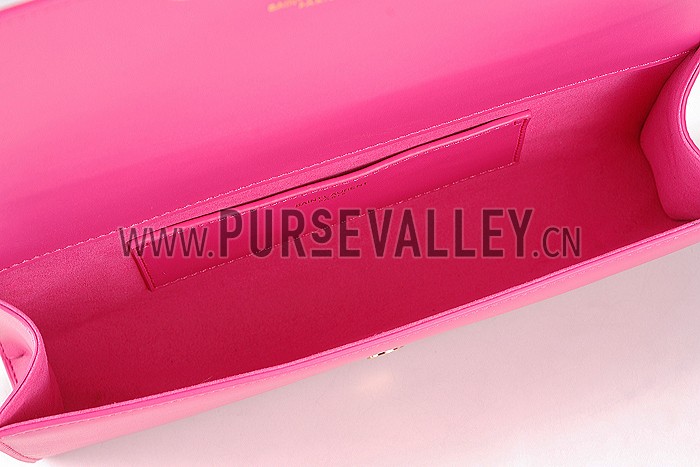 Saint Laurent Classic Monogram Clutch Fuchsia 608325