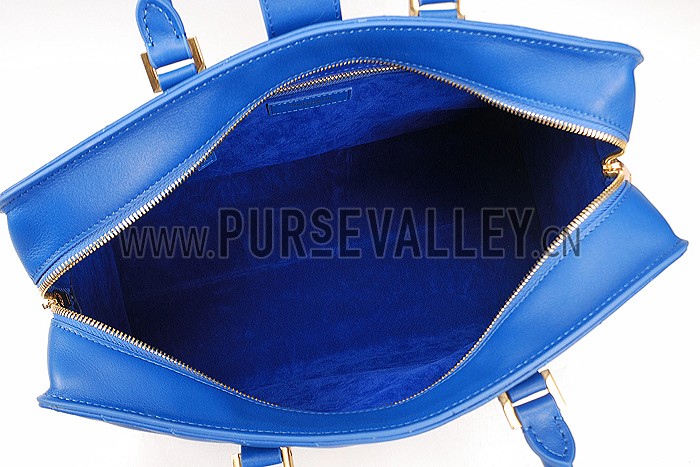 Saint Laurent Monogram Cabas Royal Blue Matelasse Leather Bag