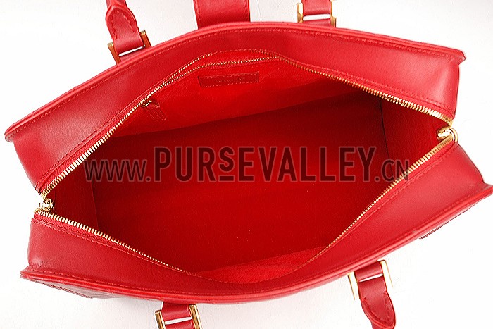 Saint Laurent Monogram Cabas Red Matelasse Leather Bag