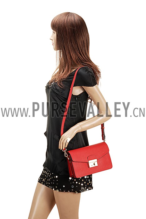 Prada Saffiano Leather Lux Small Red Bag