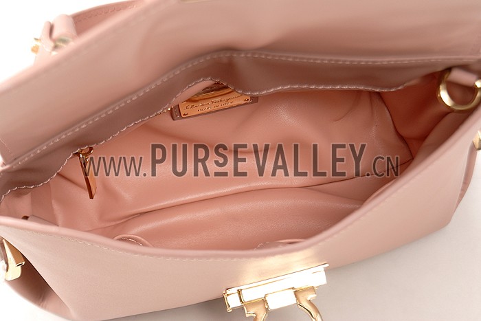 Salvatore Ferragamo Sofia Mini Leather Tote Beige