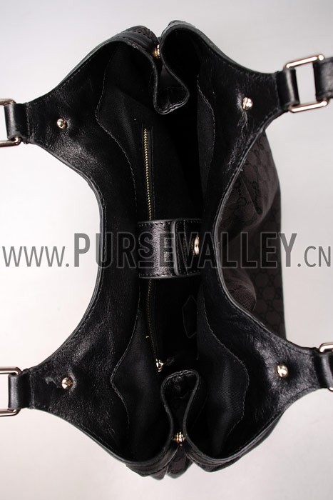 Gucci Sukey Large Tote Black Trim Black Fabric