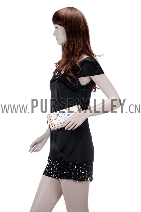 Louis Vuitton Studded Zipped Long White Murakami Wallet