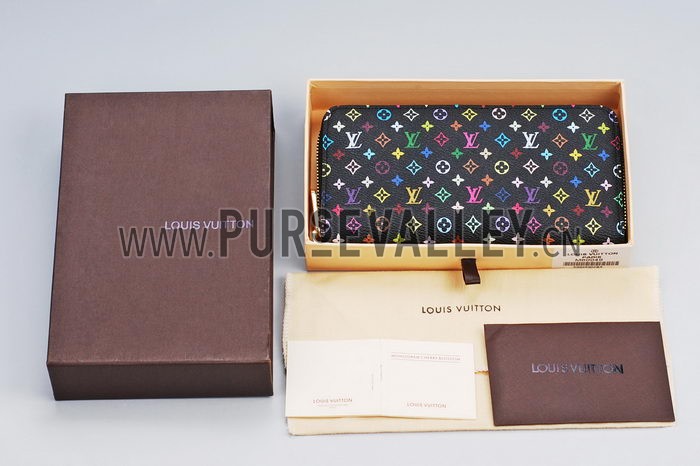 Louis Vuitton Zippy Wallet Black Murakami
